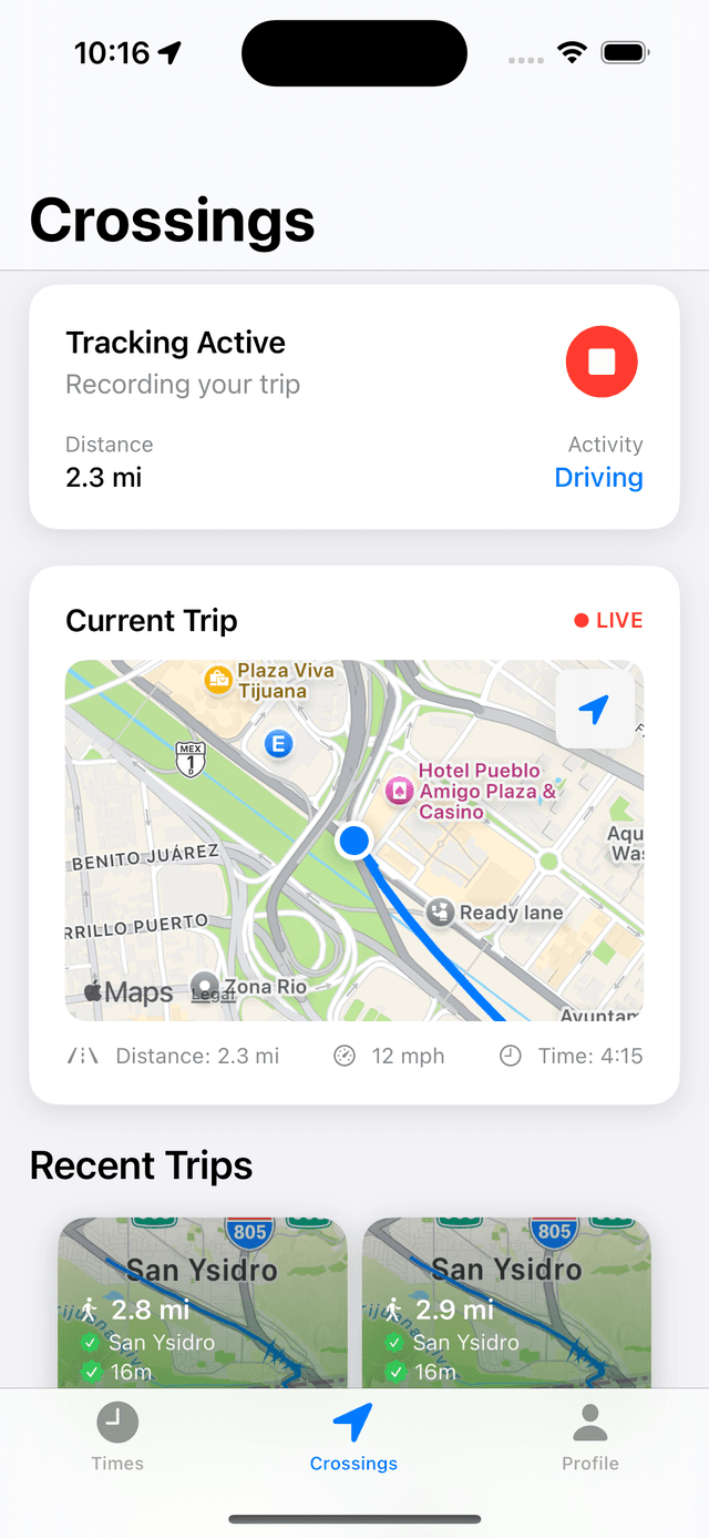 Submit crossings to unlock features
